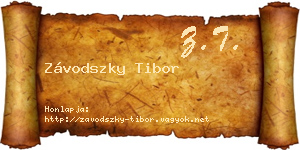 Závodszky Tibor névjegykártya