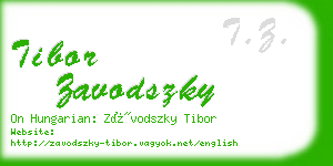 tibor zavodszky business card